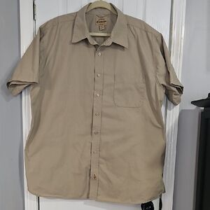 Men's Casual Tan Button Down Shirt